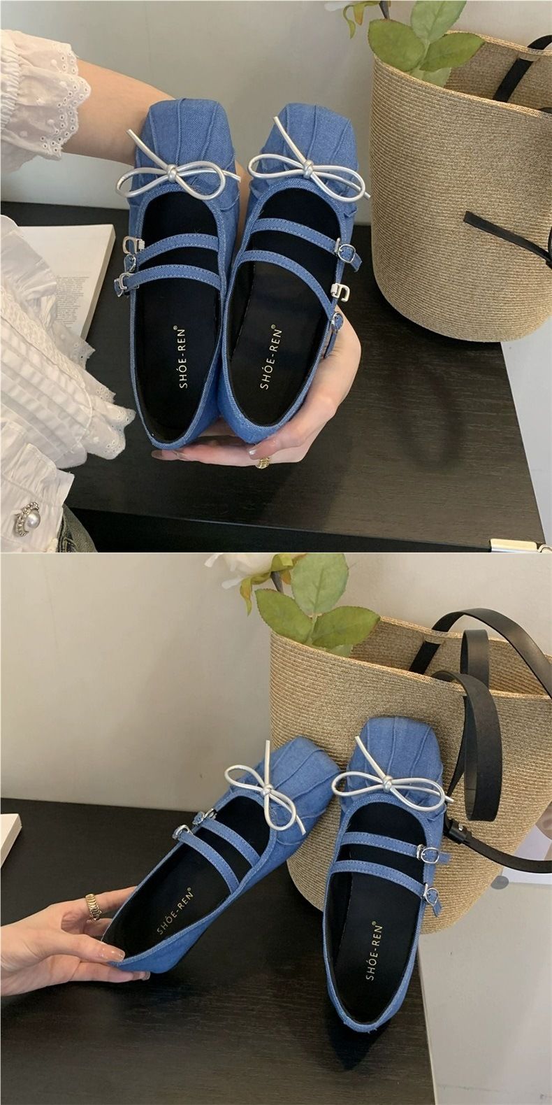 2025 Fall/Winter New Denim Single-Strap Flat Shoes_voghion.com