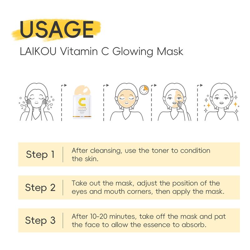 Bakımlar ve Maskeler Yeni Ürün Leco Vitamin C Gençleştirici Maske 25g Nemlendirici Nemlendirici Yama Maskesi İngilizce Paketleme_voghion.com