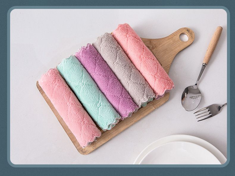 3 pçs/5 pçs/10 pçs toalha de microfibra absorvente pano de limpeza de cozinha antiaderente óleo prato toalha trapos guardanapos utensílios de mesa toalha de limpeza doméstica_voghion.com