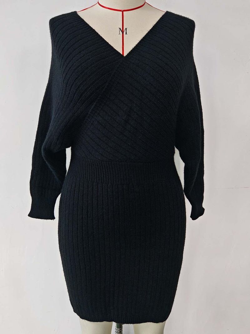 Maglione sexy con scollo a V per donna_voghion.com
