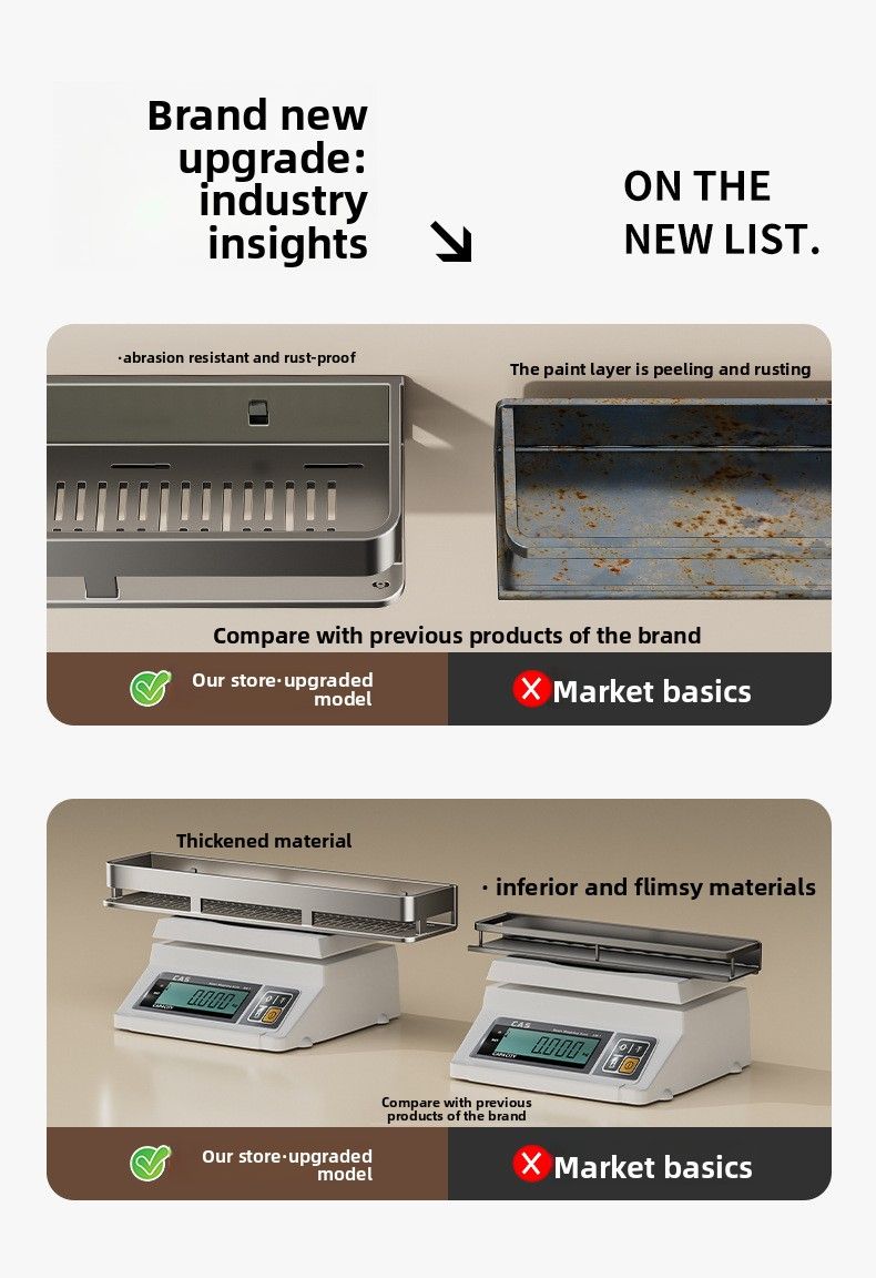 Kitchen Storage Multi-Functional No-Drill Seasoning Rack Wall-Mounted Spice Jar Organizer Shelf_voghion.com