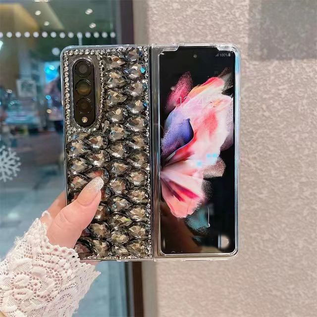For Samsung Galaxy Z Fold 3 4 5 6 Luxury Cute Fashion Bling Rhinestone Diamond Phone Case Cover_voghion.com