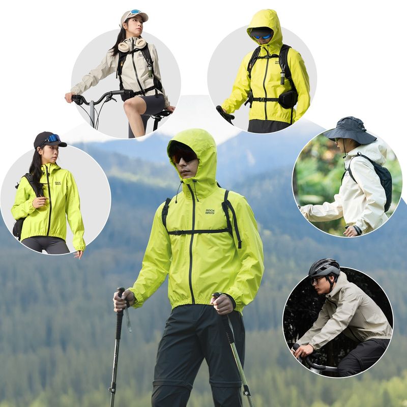 ROCKBROS Regenjacke Wasserdicht Winddicht Outdoorjacken Fahrradjacke S-4XL_voghion.com