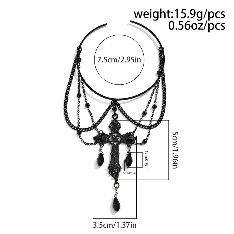 jewelry Sweet Cool Gothic Cross Butterfly Chain Multi Layer Open Arm Bracelet Leg Chain_voghion.com