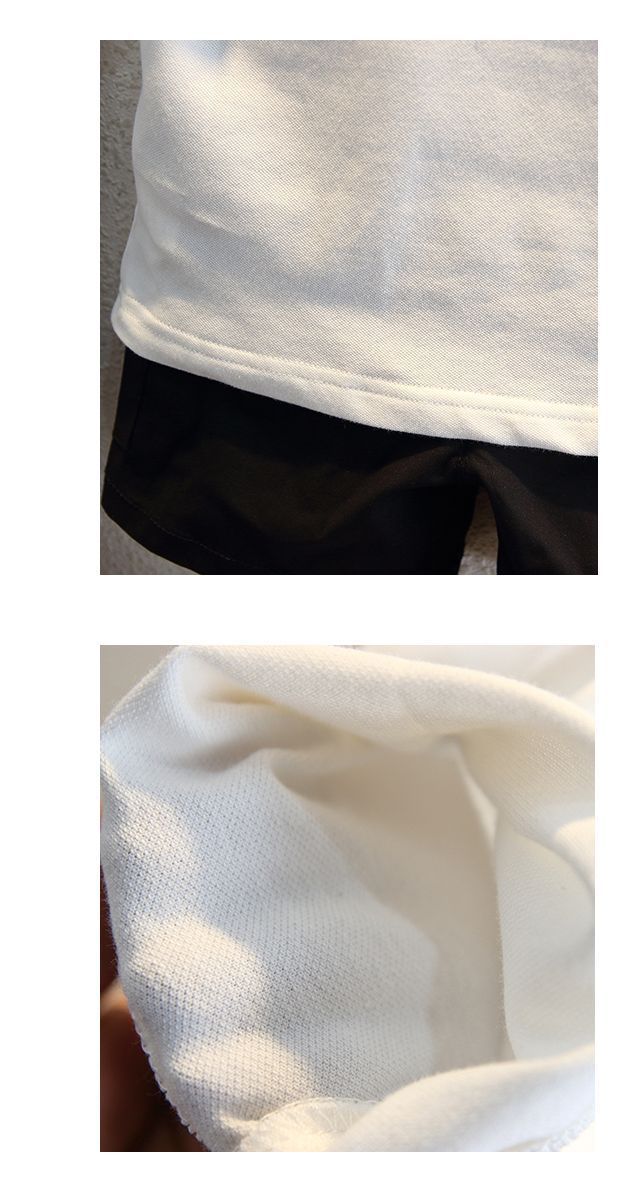 Kids’ Clothing Black Stripe Polo White Suit Outer Wear Pullover Popular Genuine Short Polo Shirt_voghion.com