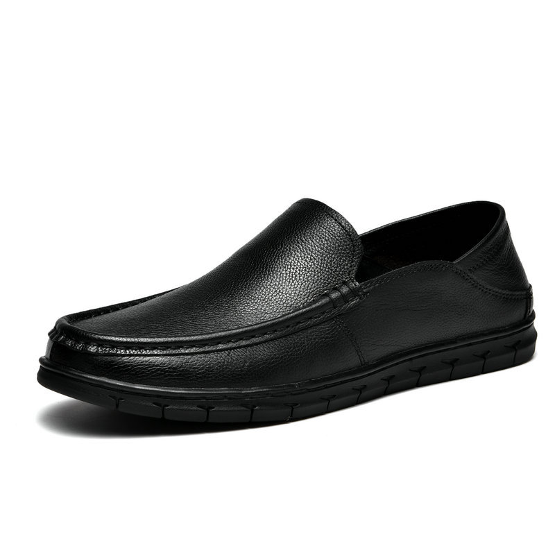 Top Layer Cowhide Men's Casual Genuine Leather Loafers Slip-On Driving Shoes_voghion.com