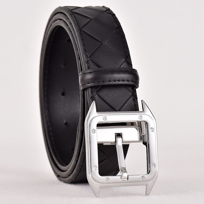 Cintura da uomo casual, alla moda, con fibbia ad ardiglione, unisex, versatile, in stile coreano, semplice, nuova, perforata, di lusso per celebrità su Internet_voghion.com