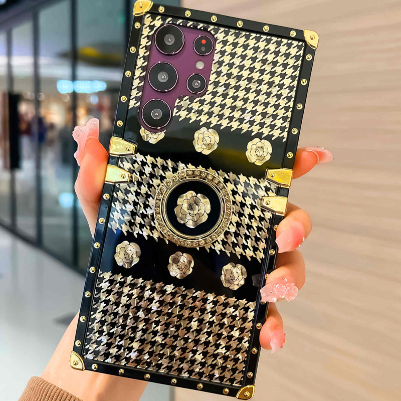 Luxus Gold Fall Für Galaxy S23 S22 Ultra S21 S20 FE Note20 Ultra A13 Abdeckung Stehen Ring Fundas A53 A12 a52S A71 Coque Capa Marke_voghion.com