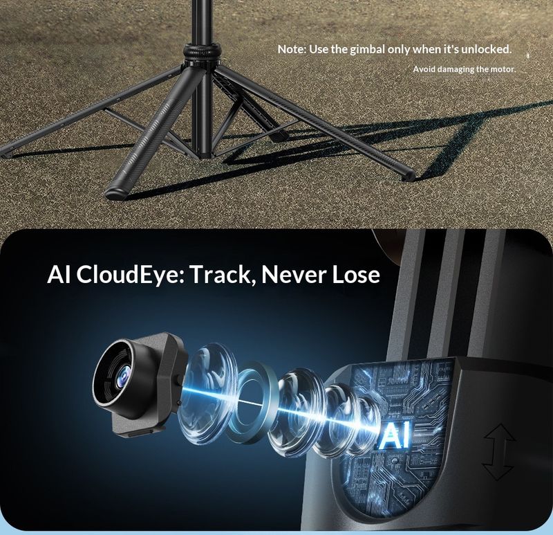 Hold Selfie Stick C17 Smart AI Follow-up Anti-Shake Extendable Gimbal Fully Automatic Photography Artifact Phone Holder_voghion.com