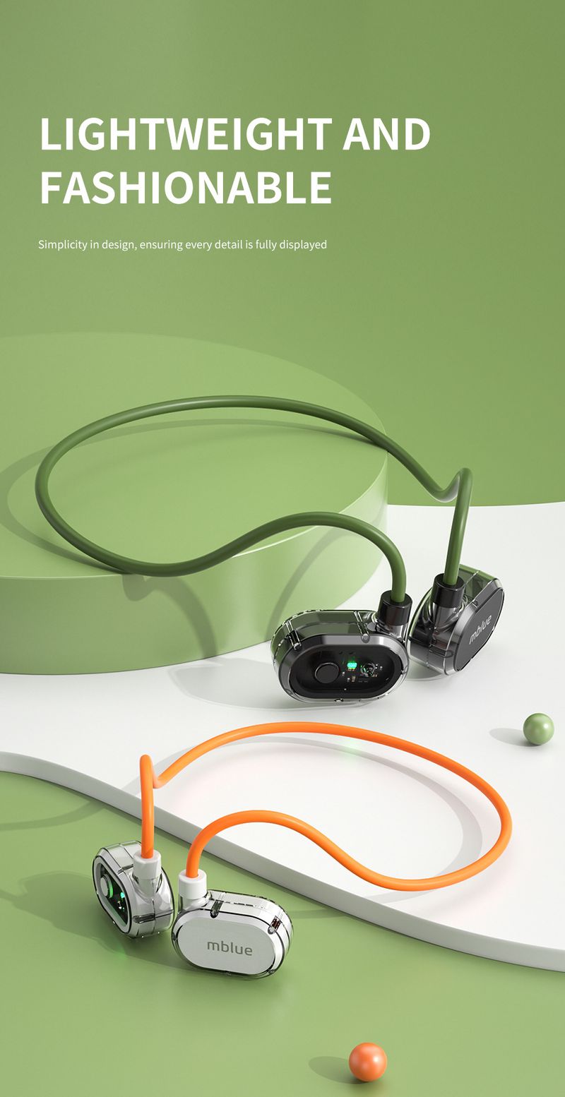 2025 New Meilan MblueH02 Bone Conduction Bluetooth Headset Wireless Ear-mounted Sports Running Neck-mounted_voghion.com