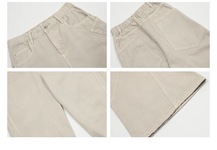 Vaqueros vintage Y2K de corte holgado y lavado para hombre: pantalones holgados de cintura alta y pierna recta con estilo urbano retro (negro y beige)_voghion.com