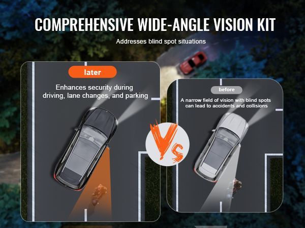 VEVOR Towing Mirrors, Left & Right Pair Set For Chevrolet Silverado (1988-1998)/GMC, Tow Mirror With Plane And Convex Glass, Manual Controlling Telescoping Folding, And Four-Way Adjustment, Black_voghion.com