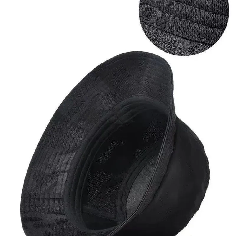 Novedades 2024 Nuevo gorro de pescador para hombre, de doble cara, color negro, con camuflaje, para senderismo, escalada, hip hop, de algodón, para pesca_voghion.com