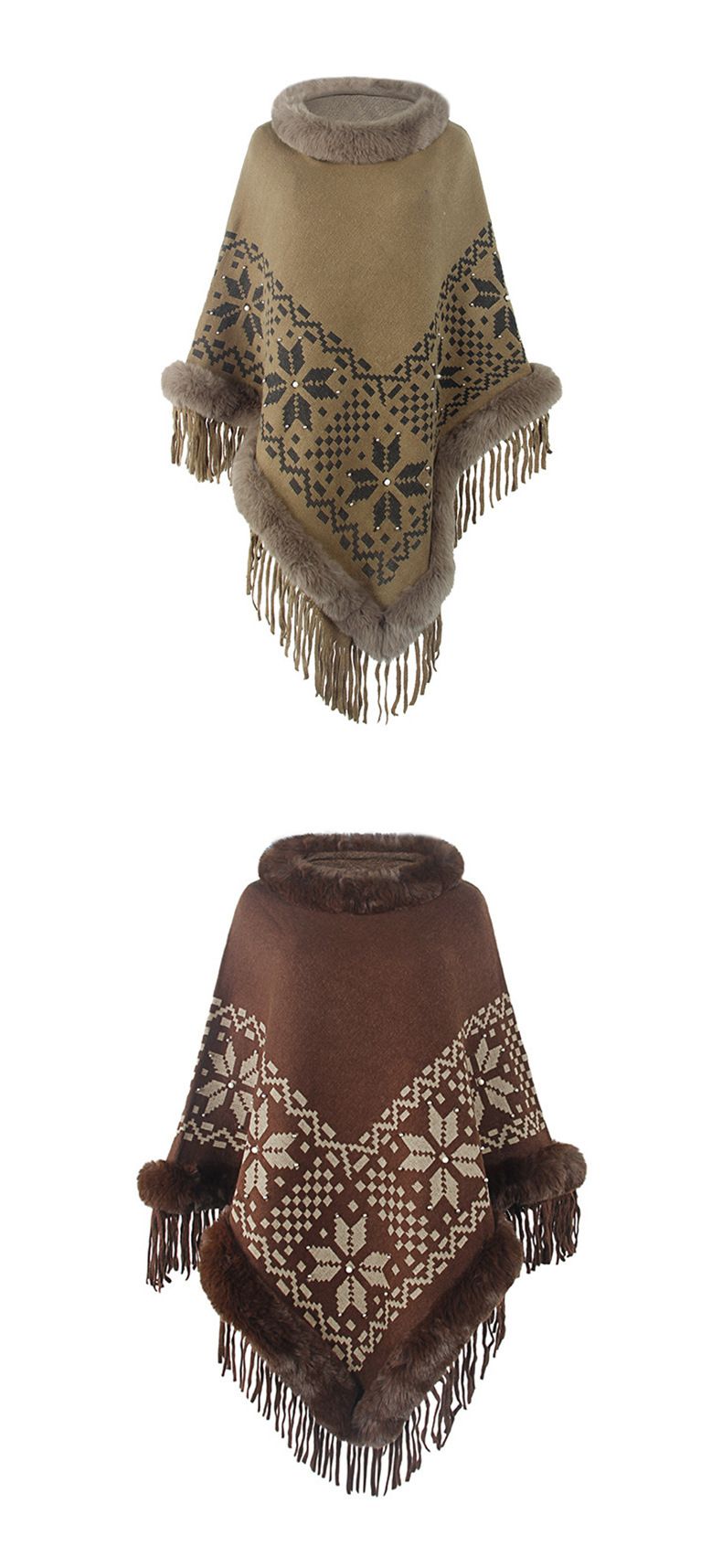 Neu Herbst Und Winter Mantel Schal Gestrickte Schal Pelz Kragen Perlen Quaste Saum Pullover_voghion.com