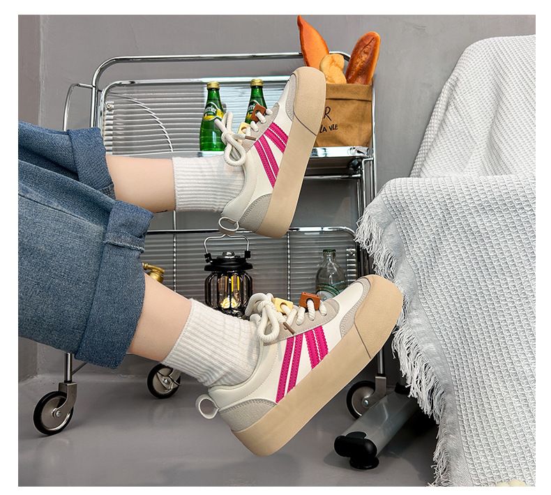Ragazza vigorosa, versatile, con suola spessa, allenamento tedesco, piccola tavola bianca, scarpe sportive Instagram primavera 2024 da donna_voghion.com
