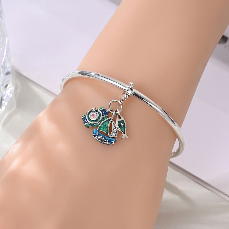 Women's Jewelry Travel Style Summer Cocktail Bag Charm Beads DIY Jewelry Accessories Bracelet Copper Plated Silver_voghion.com