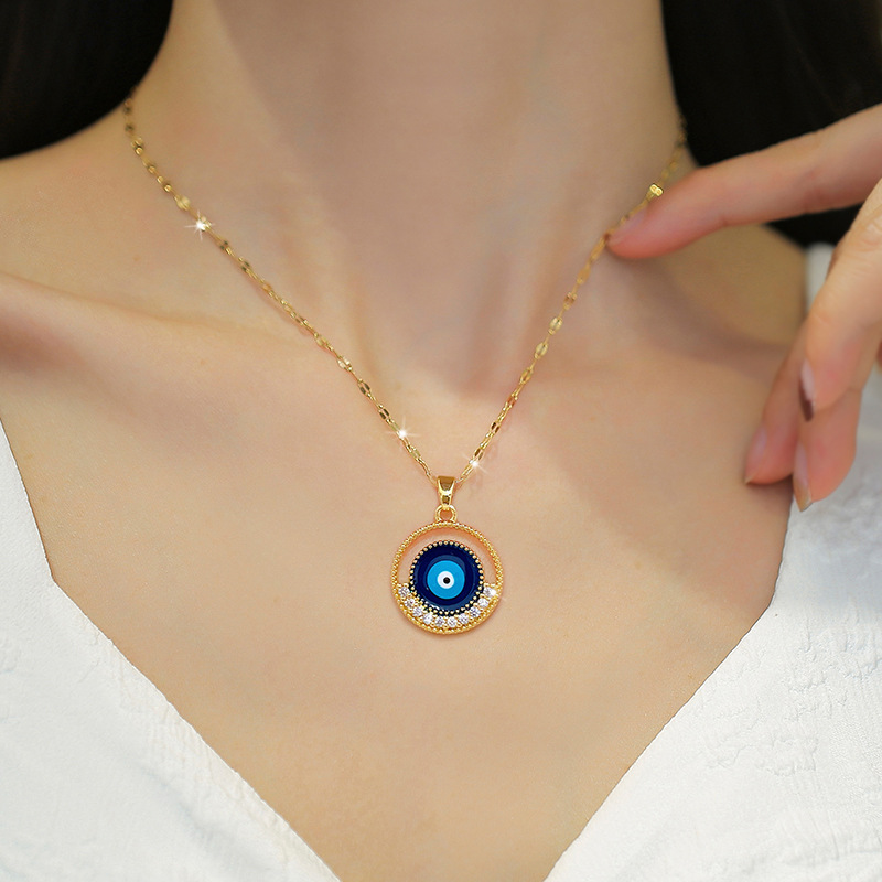 Trendy Boho Boze Oog Roestvrijstalen Kettingen Voor Vrouwen Mode Turkije Blauwe Ogen Hanger Charme Feest Sieraden Cadeau_voghion.com