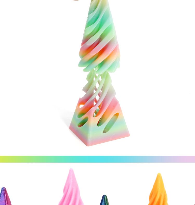 3D Printed Pyramid Spinning Toys Educational Spiral Three Dimensional Structure Fingertip Ornaments Two Color Vortex Toys_voghion.com