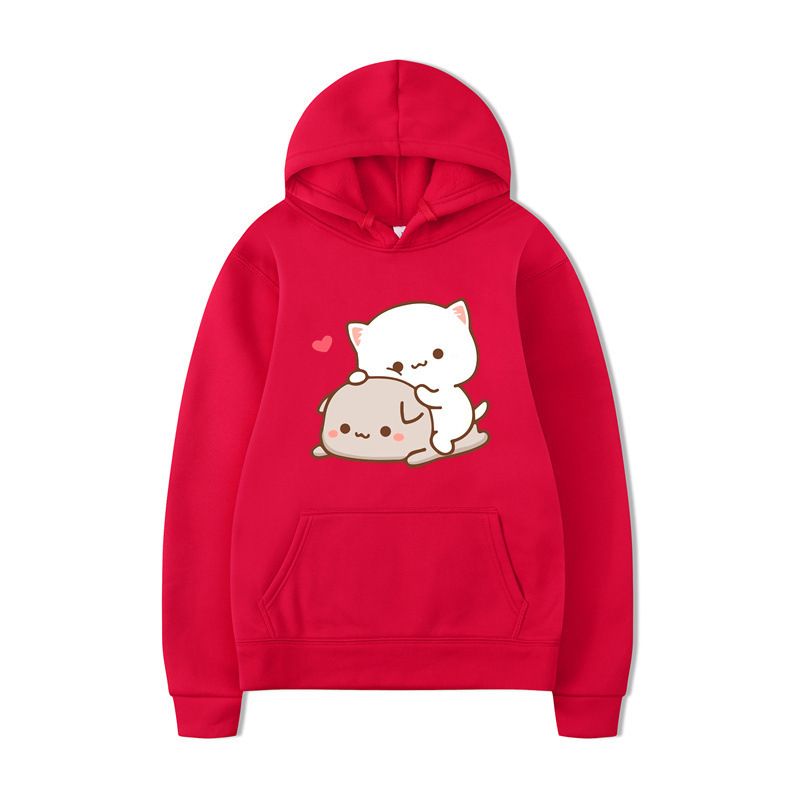 Felpa con cappuccio in pile spesso con emoticon, stile gotico kawaii street harajuku_voghion.com
