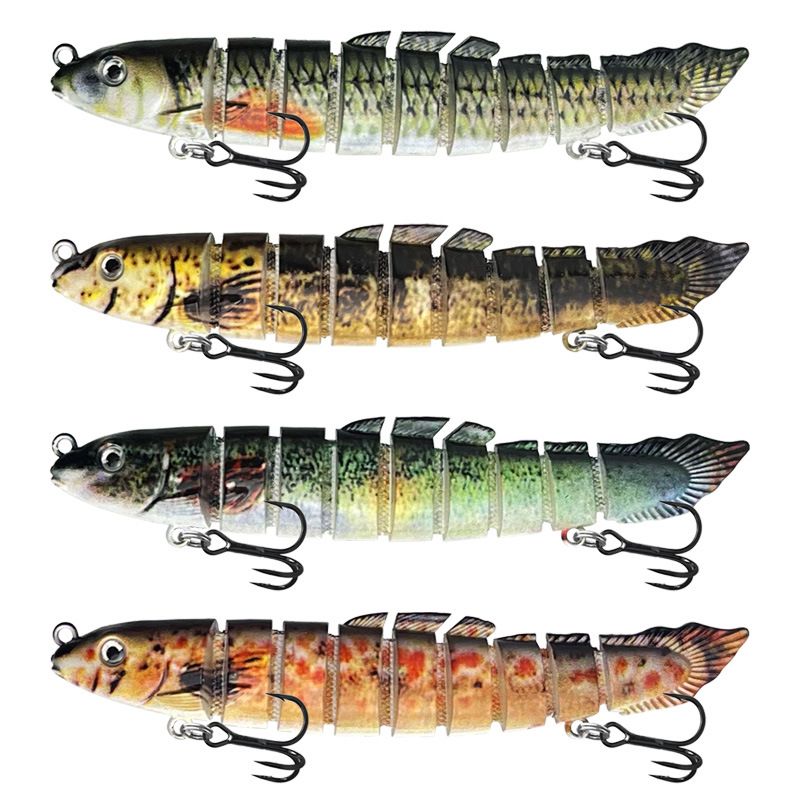 12 cm 19 g Mehrteiliger Köder Harte Schmerle Simulation 3D Gedruckter Fischköder mit neun Abschnitten_voghion.com