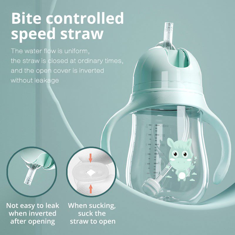 Babyflaschen Trinkbecher Babyflasche Großkalibrig Multifunktional Trinkmilch Trinkwasser Dual-Use-Flasche BPA-frei_voghion.com