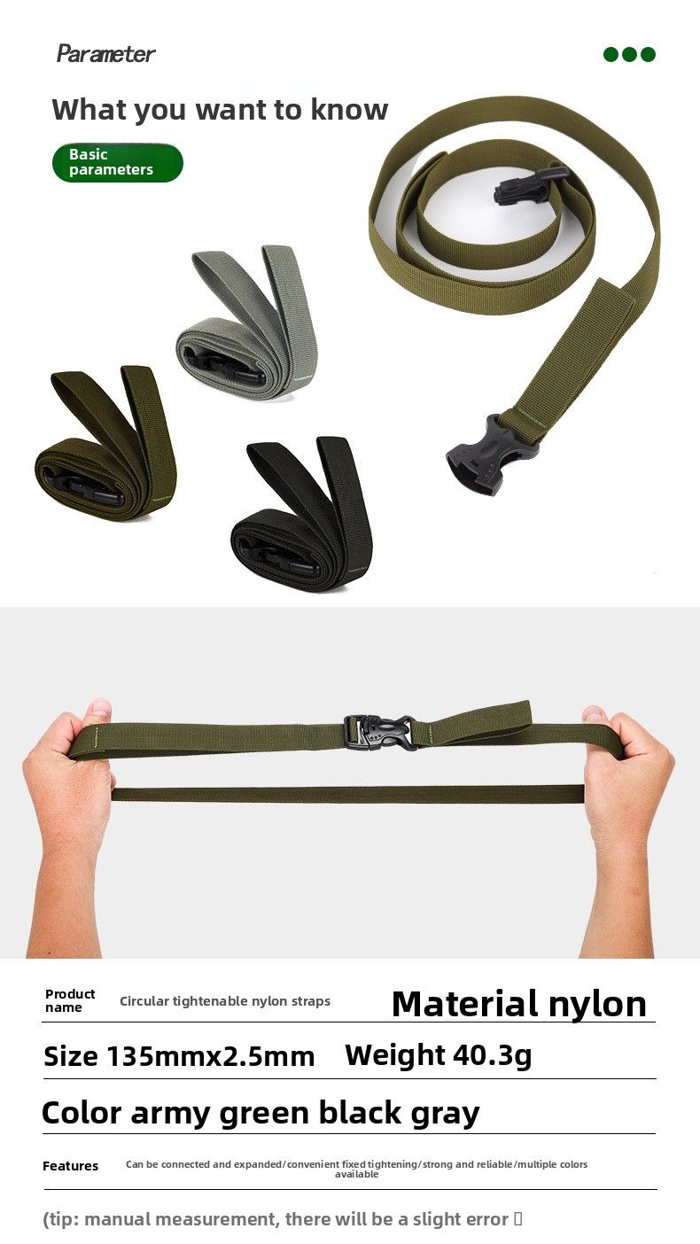 AYXSEE Outdoor Travel Camping Adjustable Nylon Buckle Multi-Purpose Binding Backpack Strap_voghion.com