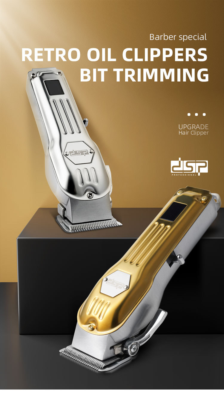 Kit de afeitado y empuje eléctrico recargable DSP/Dansong con pantalla digital de bajo nivel de ruido y potencia para cortadoras de cabello domésticas_voghion.com