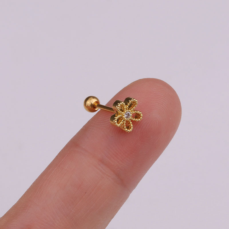 nuovi orecchini piccoli in acciaio inossidabile con zircone filettato a forma di fiore, borchie per osso dell'orecchio, gioielli per piercing del corpo di vendita calda_voghion.com