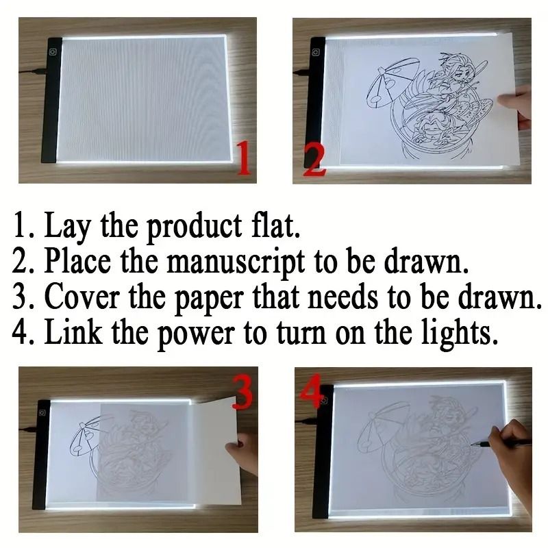 Lavagna luminosa da disegno a LED dimmerabile a 3 livelli, protezione per gli occhi, più facile per disegnare e dipingere_voghion.com