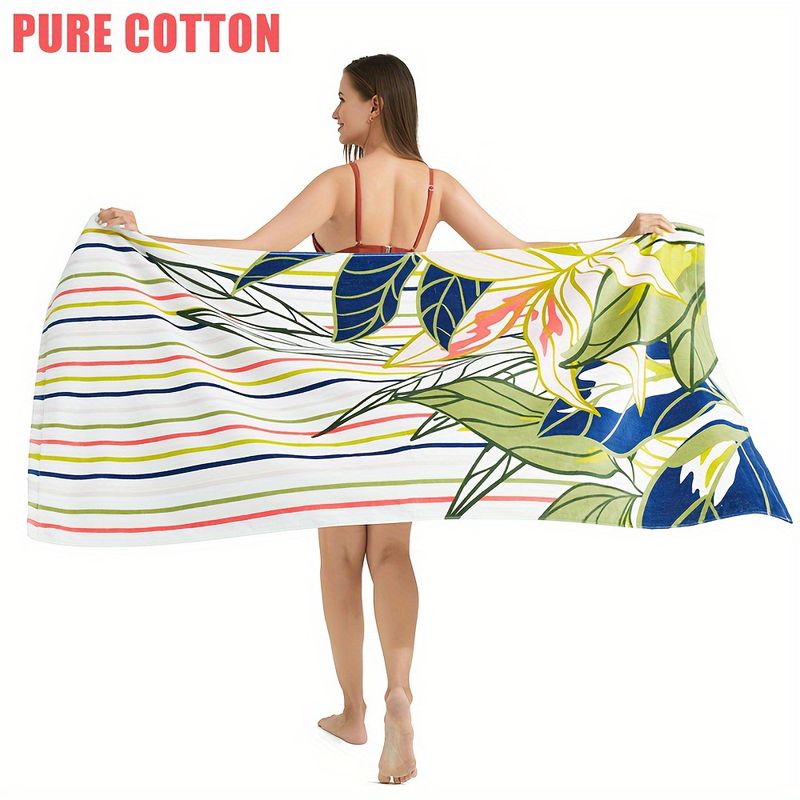 Druck Samt Verdickt Weich Wasser Absorbent Schwimmen Baden Große Strand Handtuch 85*170_voghion.com