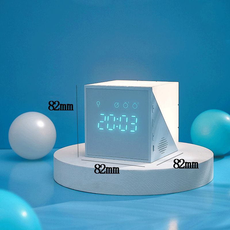 LED Nachtlicht USB dimmbar Würfel mit Uhr Tischlampe Kinder Geschenk Schlafzimmer Wohnzimmer Nachtlichter_voghion.com