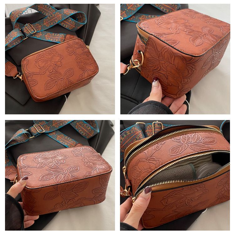 Kamera ležerna jednostavna retro modna crossbody torba na jedno rame od PU širokopojasne tkanine na jedno rame, mala kvadratna ženska torba_voghion.com