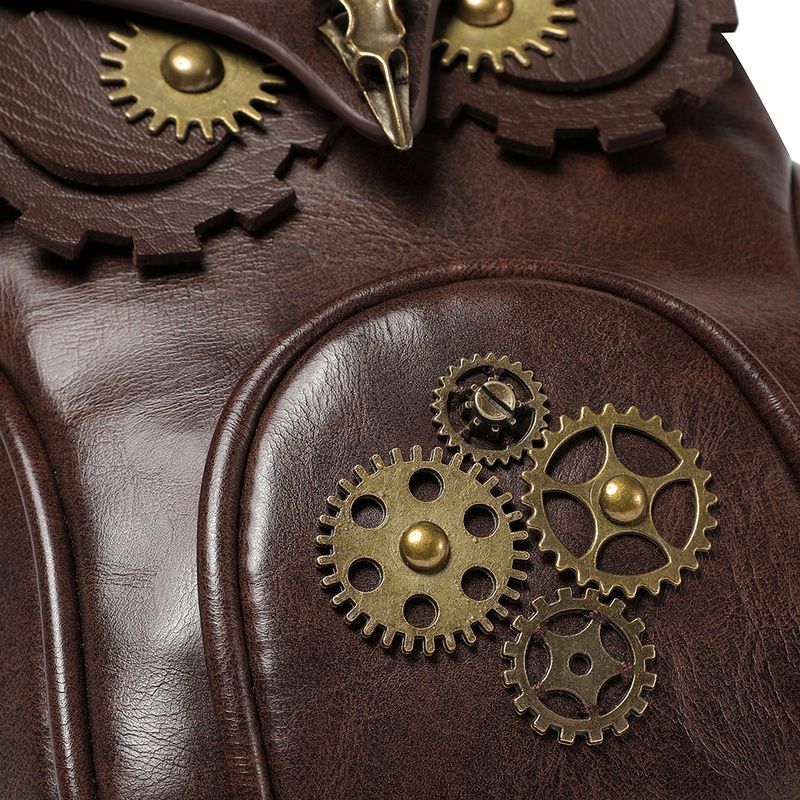 Creative owl design medieval retro style women's shoulder messenger bag small square bag_voghion.com
