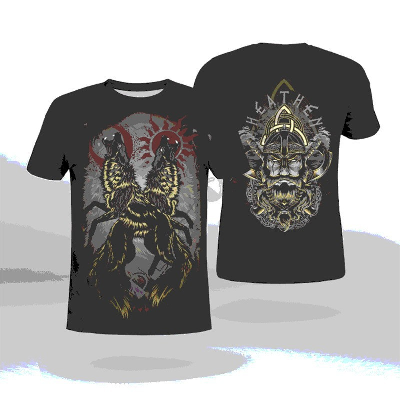 Man's clothing Men's fashion short sleeve T-shirt 3D digital animal print round neck pullover T-shirt top_voghion.com