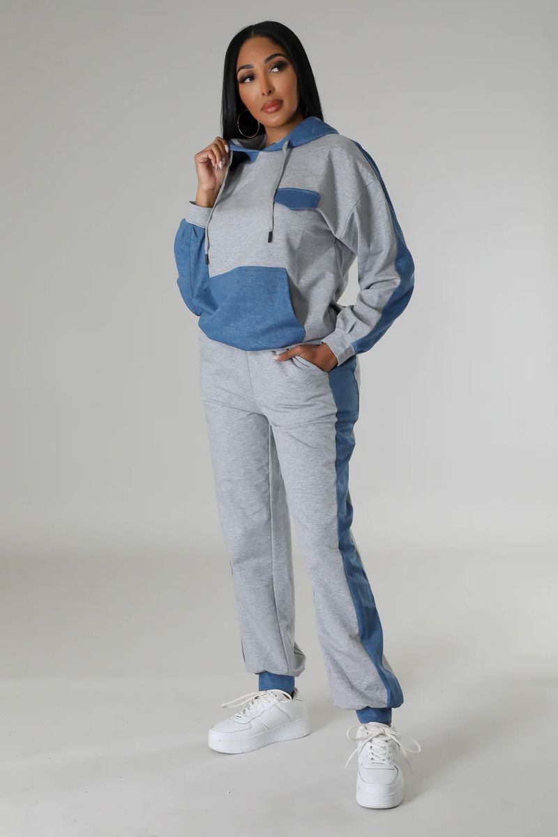 Abbigliamento da donna, moda casual, felpa abbinata a due pezzi_voghion.com