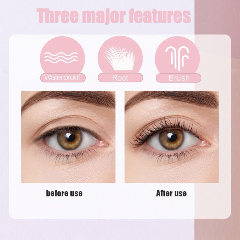 Ultrafijne borstel 3D Mascara Waterproof Niet-vlekkende Mascara Zwart Bruin Natuurlijke Curling Mascara Wimper Exte_voghion.com