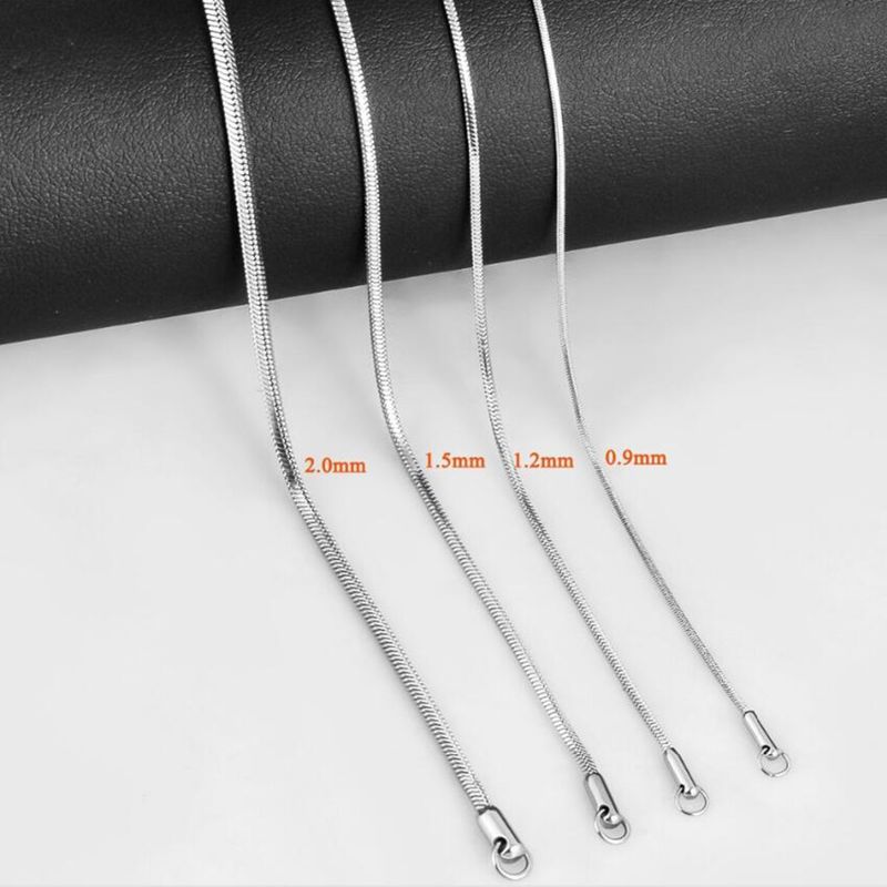 1 adet Kare Yılan Genişliği 0.9/1.2/1.5/2.0mm Paslanmaz Çelik Zincirler Kolye 18'' 20" 22'' Bağlantı Zinciri Takı Yapımı Takı_voghion.com