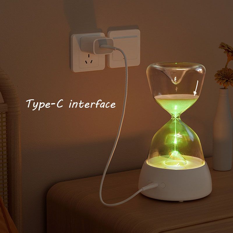 Kreatív homokóra Bluetooth hangszóró éjszakai fény C típusú újratölthető RGB színes hangulatlámpa gyerekeknek és barátoknak ajándékok_voghion.com