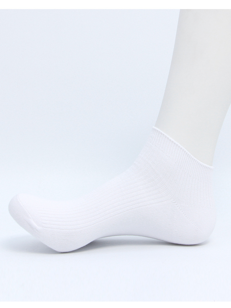 Herrenbekleidung Baumwolle einfarbig Mode einfache Mesh atmungsaktive Sport Freizeit niedrige kurze Röhrenbootssocken_voghion.com