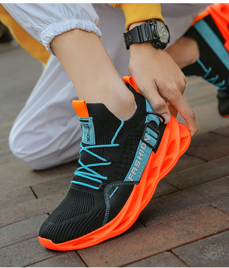 Herrenschuhe Klingenschuhe Fischschuppen-Sportschuhe Neue Herren-Laufschuhe fliegende gewebte atmungsaktive Freizeitsportschuhe_voghion.com