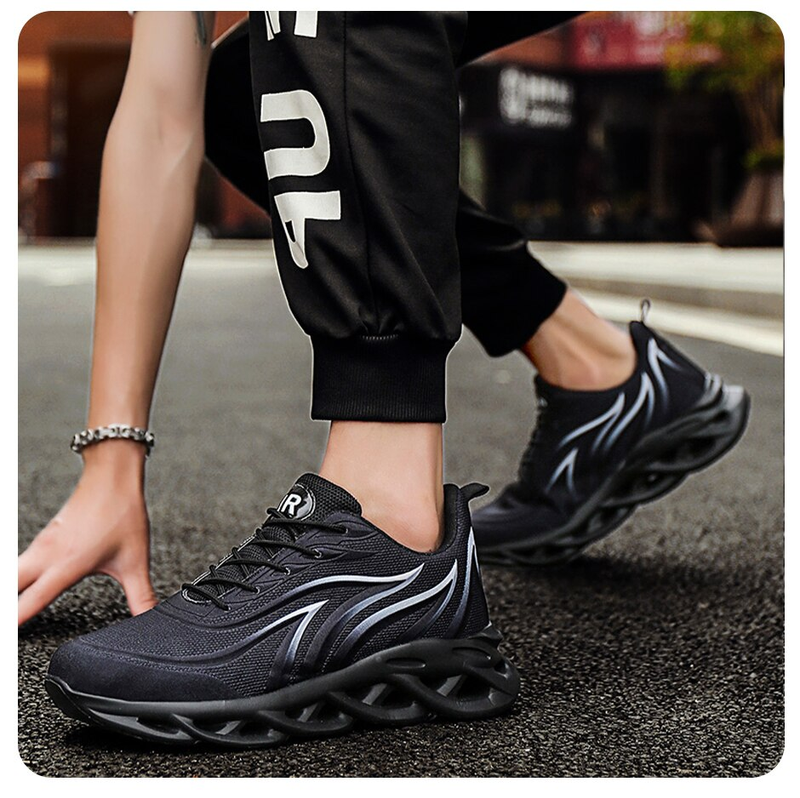 Moda Koşu Ayakkabıları Erkekler Alev Baskılı Sneakers Örgü Atletik Spor Bıçak Yastıklama Koşu Eğitmenler Hafif_voghion.com