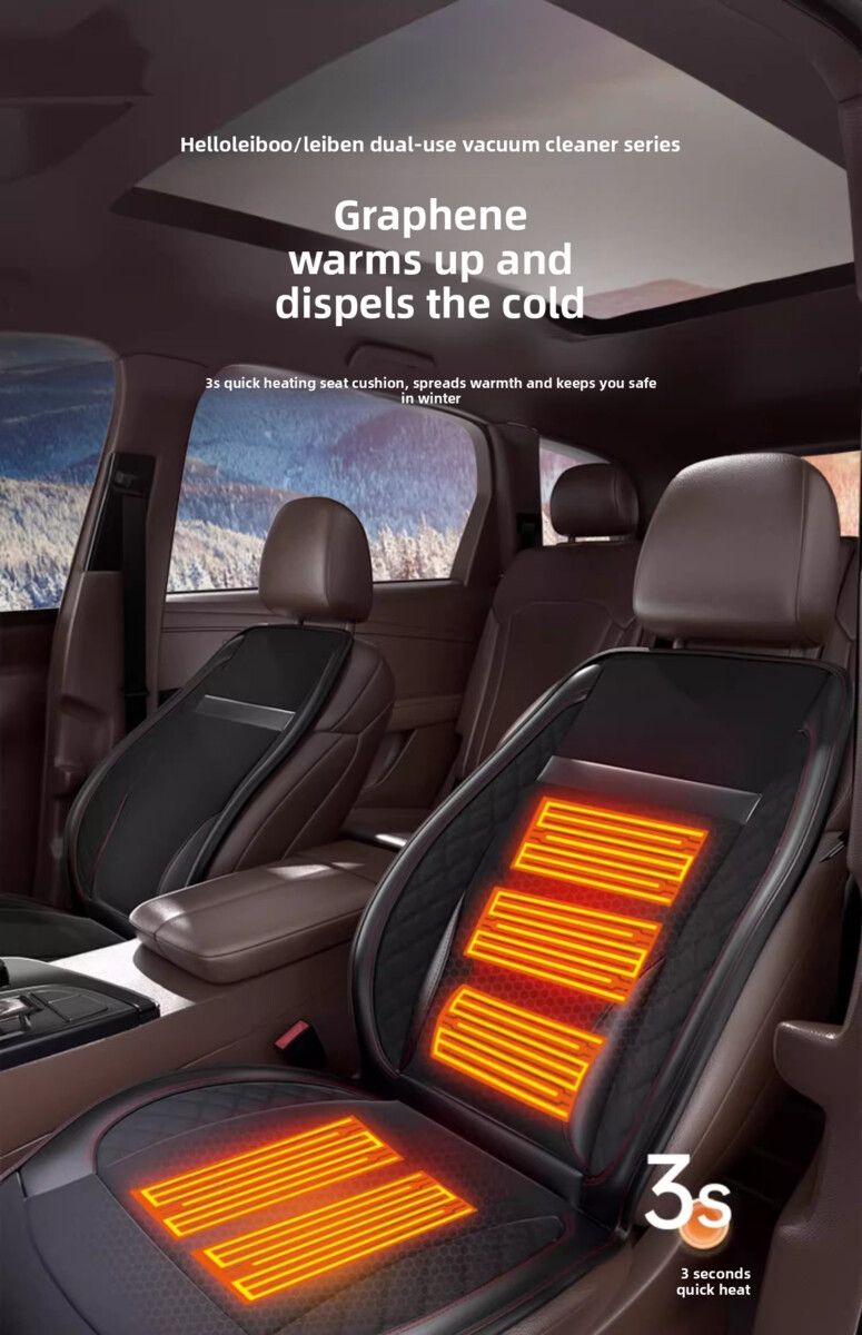 Graphene Heated Cushion Winter 12V Universal Car Seat Warmer Electric Plush Single Pad_voghion.com