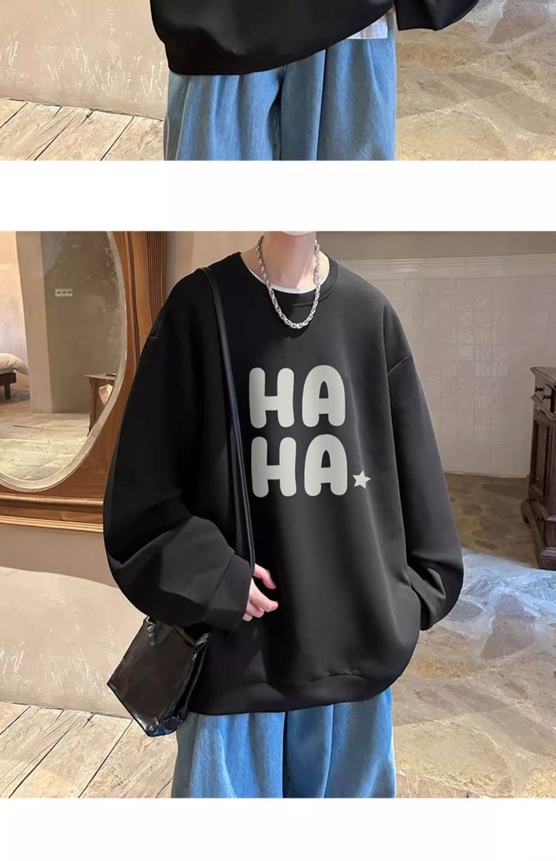 Long sleeved sweatshirt men in autumn and winter, new American style loose inner layer bottom shirt for teenagers,_voghion.com
