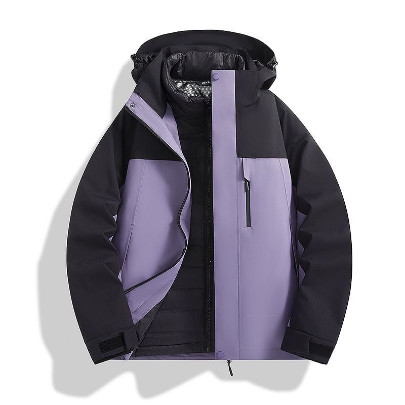 Giacca da alpinismo 3 in 1 con fodera completamente termosaldata, senza cuciture, con nastro adesivo, per uomo e donna_voghion.com