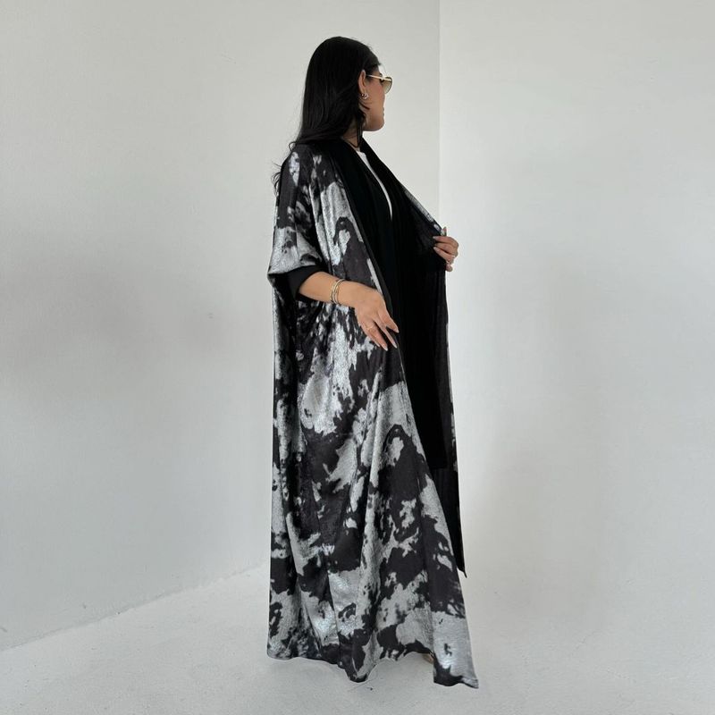 Damkläder Mellanöstern Muslimska damkläder Ny lös kappa Dubai Hot Stamping Abaya Cardigan Robe Damkläder Spot_voghion.com