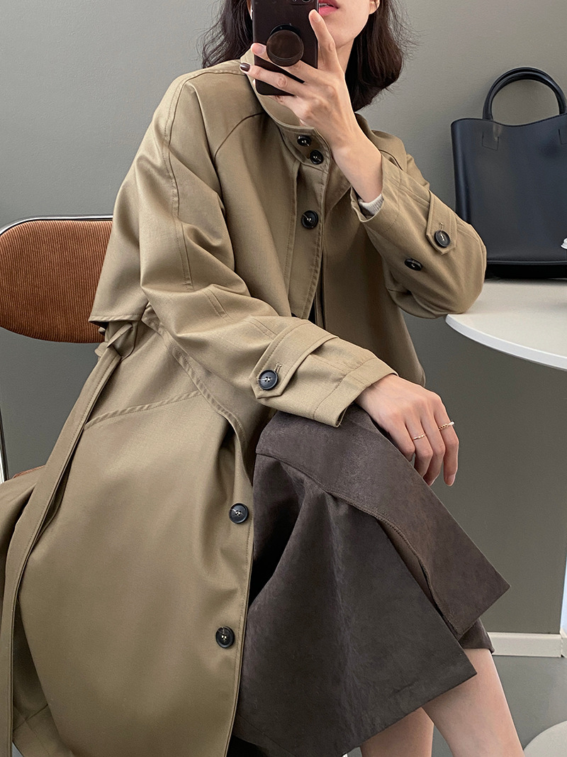 Kleiner, lockerer Trenchcoat mit modischem Temperament für Damen_voghion.com