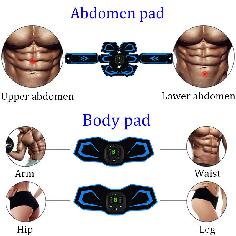 EMS Elektrischer intelligenter Muskelstimulator Fiess Trainer Bauchmuskeltraining Gewichtsverlust Aufkleber Körperabnehmen M 70% Rabatt_voghion.com