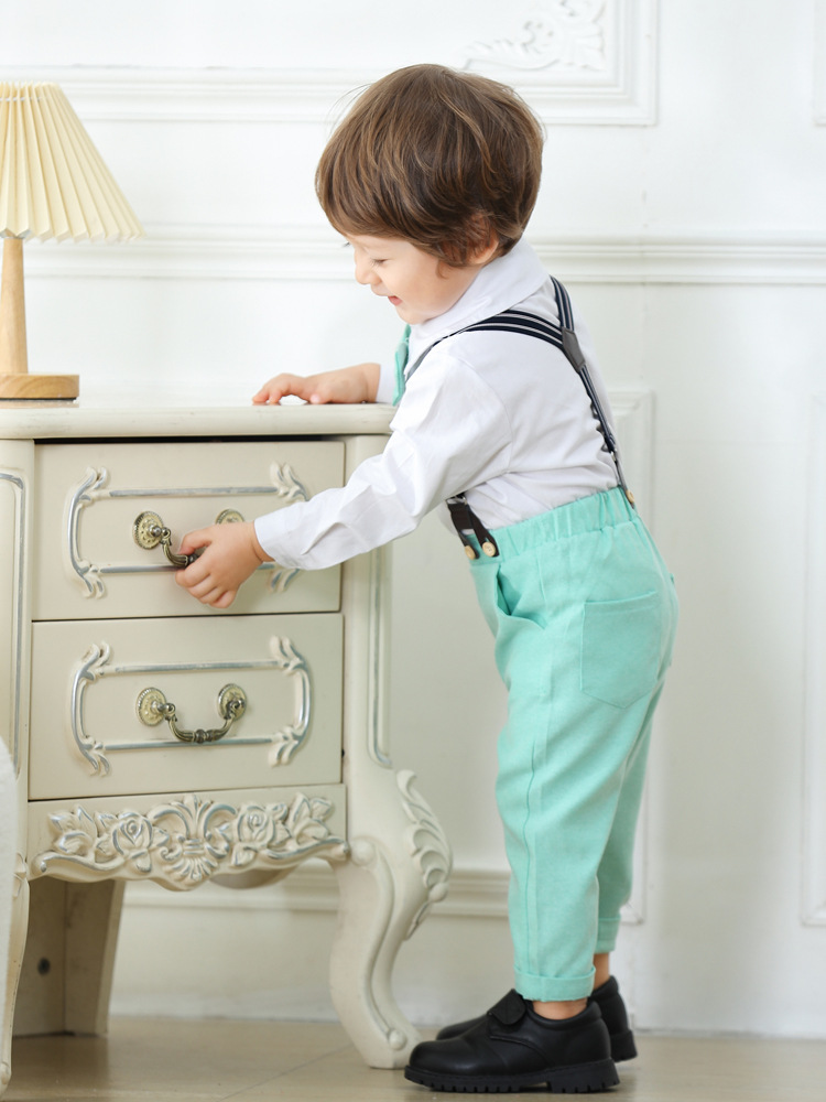 Nuovo completo color kaki a maniche lunghe autunnale per bambini, abbigliamento per neonati, moda per neonati, abbigliamento per gentiluomini e bambini_voghion.com
