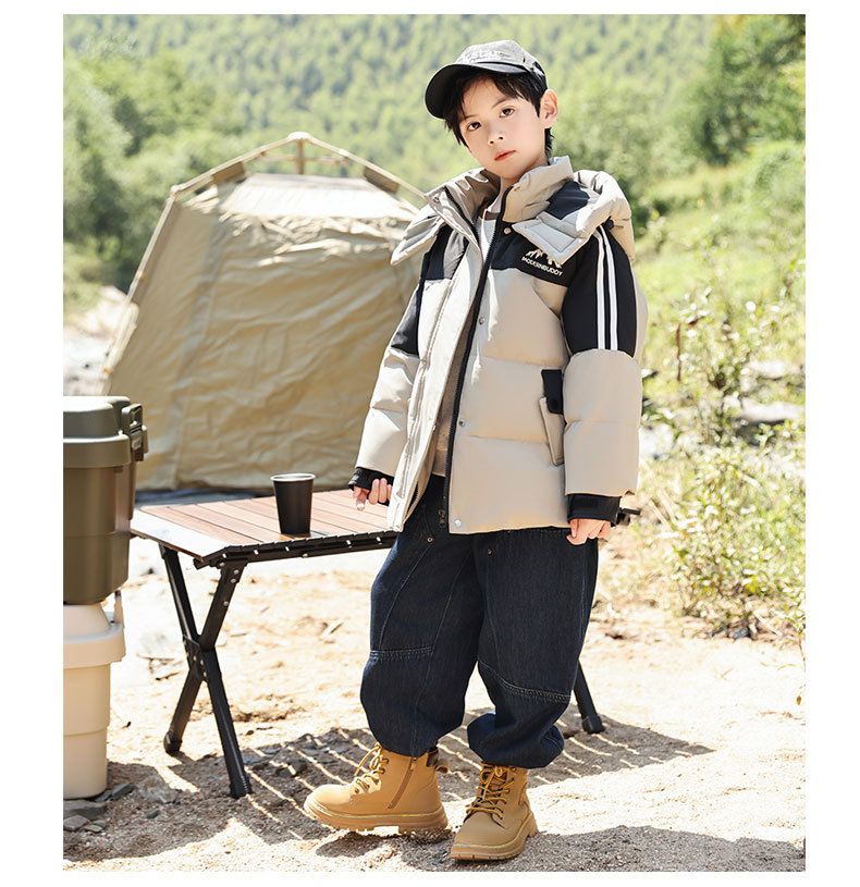 Kids Winter Down Jacket With Hood - Waterproof Windproof Warm Coat For Boys & Girls - Lightweight Soft Shell Outerwear For Outdoor Activities_voghion.com