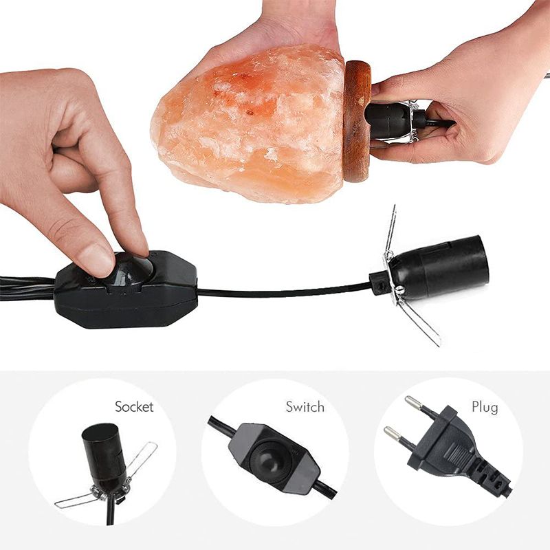 Himalayan Salt Lamp Cord With Dimmer Switch E14 Hanglamp Holder Light Bulbs Socket EU Plug 1.8m Power Cord Cable Lava Lamp Base_voghion.com